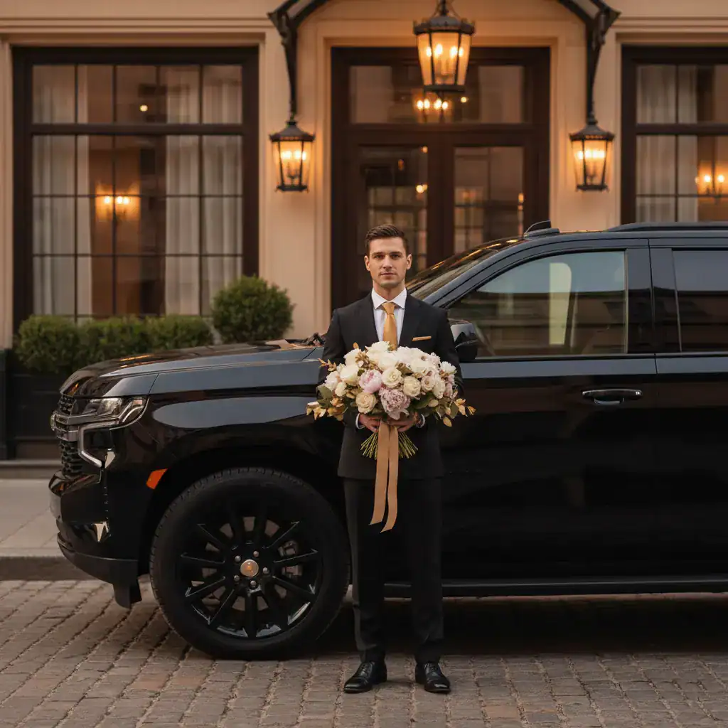 Crown Concierge luxury SUV for DFW wedding transportation